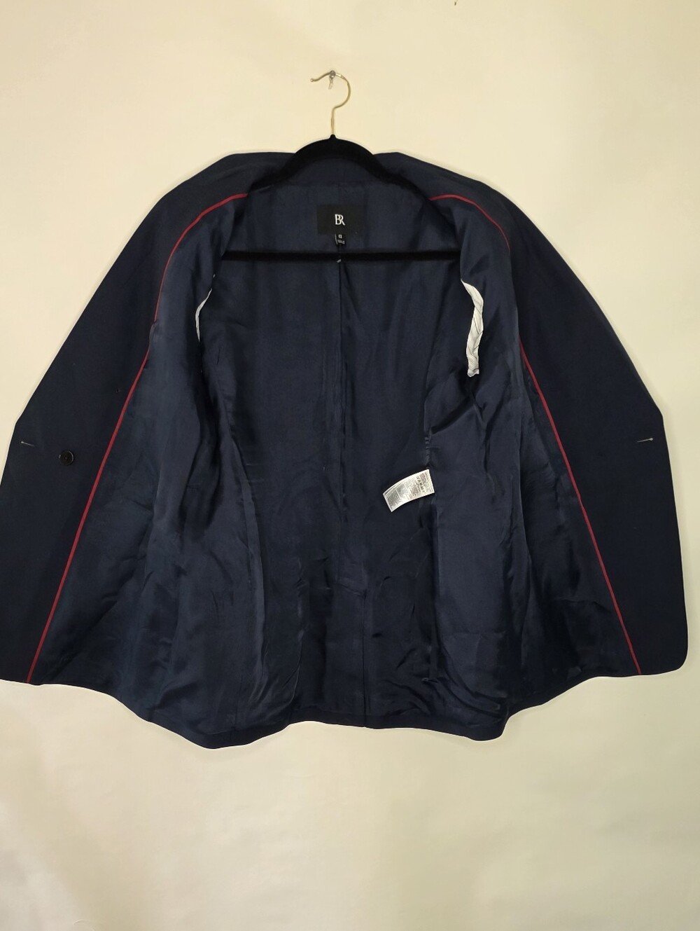 Banana Republic Double-Breasted Navy Blazer Size 12 Gold Crest Buttons Career - Picture 6 of 13